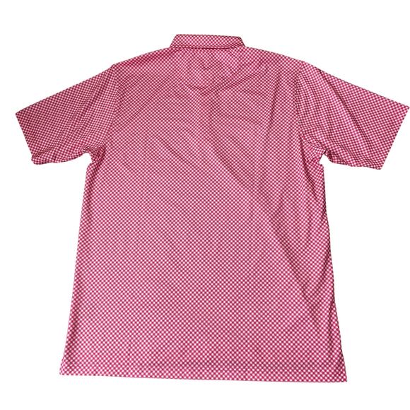 Donald Ross Golf Polo Shirt Men M Pink Azalea Gingham Check Pickleball NWT Gift - Picture 3 of 12